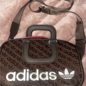 Adidas Chocolate Brown Logo Crossbody Bag